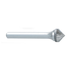 ‎SK-3 -9mm x LOC × 6mm Shank × 50mm OAL 90 Degree Cone Carbide Medium Tough Cut Burr - Exact Tool & Supply