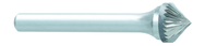 SK-9 -- 1 x LOC x 1/4 Shank x 2 OAL 90 Degree Cone Carbide Medium Tough Cut Burr - Exact Tool & Supply