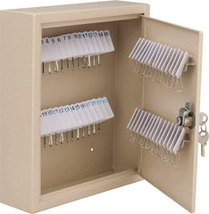 Master Lock - 60 Keys, Almond Key Storage Cabinet - 10-3/4" Wide x 3" Deep x 12-1/4" High - Exact Tool & Supply