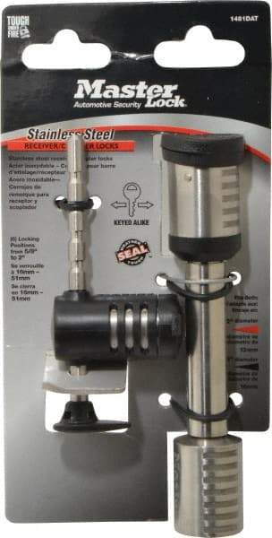 Master Lock - Keyed Different Barbell Receiver Padlock - Stainless Steel - Exact Tool & Supply