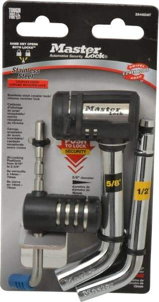 Master Lock - Keyed Different Bent Pin Receiver Padlock - Stainless Steel - Exact Tool & Supply