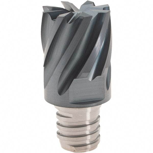 Iscar - MM EC Grade IC908 Carbide End Milling Tip Insert - TiAlN Finish, 8 Flutes, 5/8" Cutting Diam, 0.47" Depth of Cut, 0.81" Extension, 30° Helix - Exact Tool & Supply