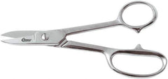 Clauss - 4" LOC, 7-1/4" OAL Straight Shears - Steel Straight Handle, For Paper, Fabric - Exact Tool & Supply