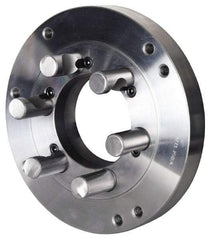 Pratt Burnerd America - Adapter Back Plate for 8" Diam Self Centering Lathe Chucks - D1-4 Mount, 2-1/4" Through Hole Diam, Steel - Exact Tool & Supply