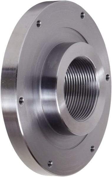Pratt Burnerd America - Adapter Back Plate for 6" Diam Self Centering Lathe Chucks - 1-1/2 - 8 Mount, 1.81" Through Hole Diam, Steel - Exact Tool & Supply
