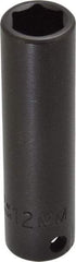 Proto - 3/8" Drive 12mm Deep Impact Socket - 6 Points, 2-47/64" OAL - Exact Tool & Supply