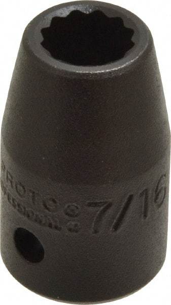 Proto - 1/2" Drive 7/16" Standard Impact Socket - 12 Points, 1-1/2" OAL - Exact Tool & Supply
