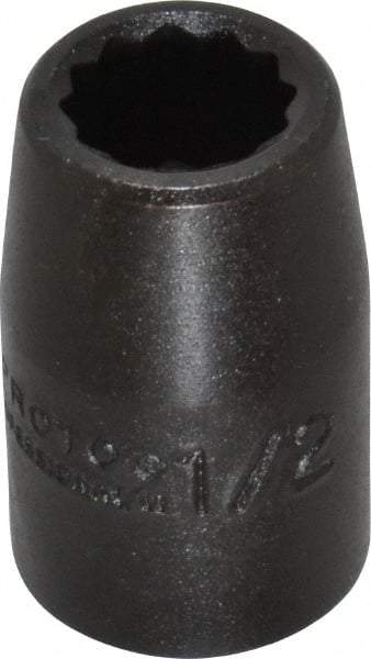 Proto - 1/2" Drive 1/2" Standard Impact Socket - 12 Points, 1-1/2" OAL - Exact Tool & Supply