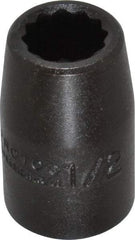 Proto - 1/2" Drive 1/2" Standard Impact Socket - 12 Points, 1-1/2" OAL - Exact Tool & Supply