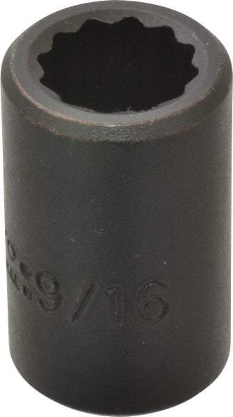 Proto - 1/2" Drive 9/16" Standard Impact Socket - 12 Points, 1-1/2" OAL - Exact Tool & Supply