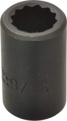 Proto - 1/2" Drive 9/16" Standard Impact Socket - 12 Points, 1-1/2" OAL - Exact Tool & Supply