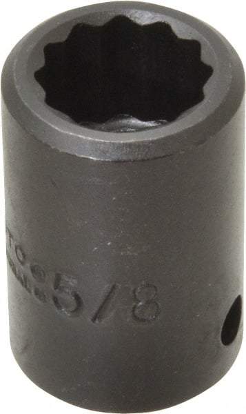Proto - 1/2" Drive 5/8" Standard Impact Socket - 12 Points, 1-1/2" OAL - Exact Tool & Supply