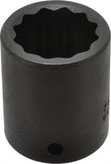 Proto - 1/2" Drive 1" Standard Impact Socket - 12 Points, 1-3/4" OAL - Exact Tool & Supply