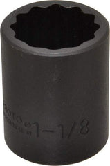 Proto - 1/2" Drive 1-1/8" Standard Impact Socket - 12 Points, 2" OAL - Exact Tool & Supply
