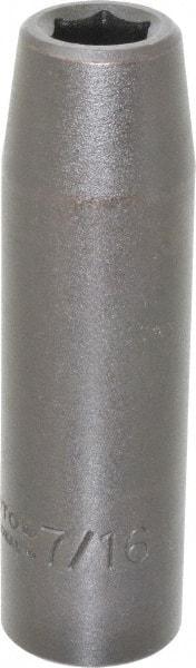 Proto - 1/2" Drive 7/16" Deep Impact Socket - 6 Points, 3-1/4" OAL - Exact Tool & Supply