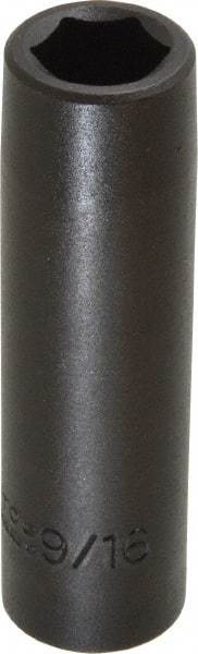 Proto - 1/2" Drive 9/16" Deep Impact Socket - 6 Points, 3-1/4" OAL - Exact Tool & Supply
