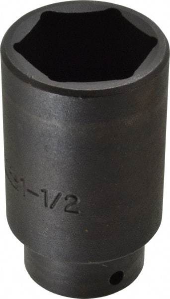 Proto - 1/2" Drive 1-1/2" Deep Impact Socket - 6 Points, 3-1/2" OAL - Exact Tool & Supply