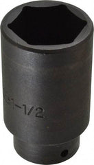 Proto - 1/2" Drive 1-1/2" Deep Impact Socket - 6 Points, 3-1/2" OAL - Exact Tool & Supply