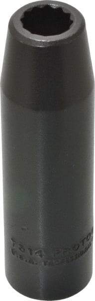 Proto - 1/2" Drive 7/16" Deep Impact Socket - 12 Points, 3-1/4" OAL - Exact Tool & Supply