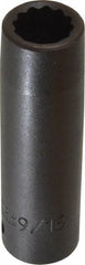 Proto - 1/2" Drive 9/16" Deep Impact Socket - 12 Points, 3-1/4" OAL - Exact Tool & Supply