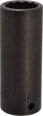 Proto - 1/2" Drive 15/16" Deep Impact Socket - 12 Points, 3-1/2" OAL - Exact Tool & Supply