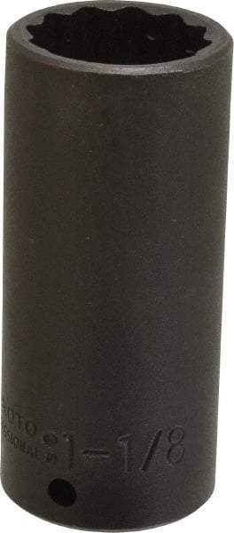 Proto - 1/2" Drive 1-1/8" Deep Impact Socket - 12 Points, 3-1/2" OAL - Exact Tool & Supply