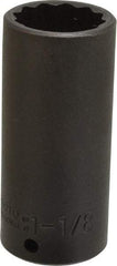 Proto - 1/2" Drive 1-1/8" Deep Impact Socket - 12 Points, 3-1/2" OAL - Exact Tool & Supply