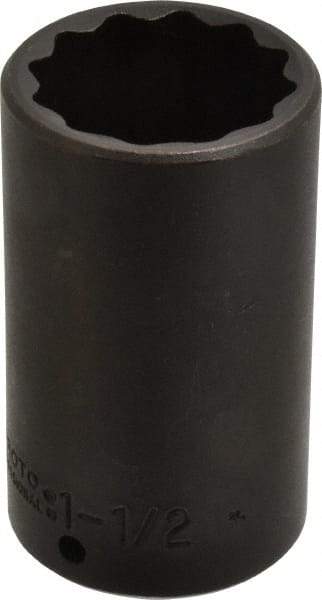 Proto - 1/2" Drive 1-1/2" Deep Impact Socket - 12 Points, 3-1/2" OAL - Exact Tool & Supply
