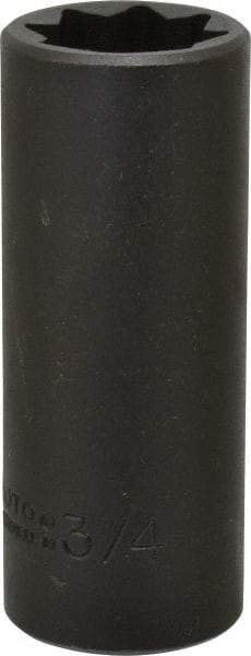 Proto - 1/2" Drive 3/4" Deep Impact Socket - 8 Points, 3-1/4" OAL - Exact Tool & Supply