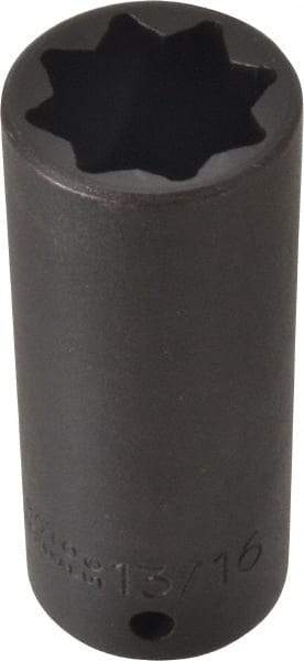 Proto - 1/2" Drive 13/16" Deep Impact Socket - 8 Points, 3-1/4" OAL - Exact Tool & Supply