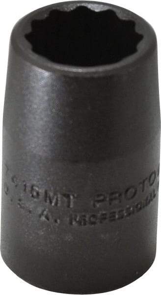 Proto - 1/2" Drive 15mm Standard Impact Socket - 12 Points, 1-1/2" OAL - Exact Tool & Supply
