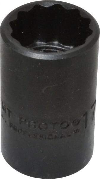 Proto - 1/2" Drive 17mm Standard Impact Socket - 12 Points, 1-1/2" OAL - Exact Tool & Supply