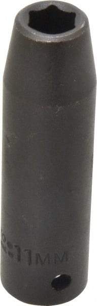 Proto - 1/2" Drive 11mm Deep Impact Socket - 6 Points, 3-1/4" OAL - Exact Tool & Supply