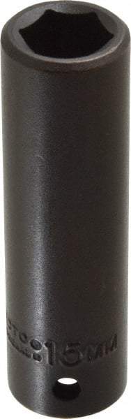 Proto - 1/2" Drive 15mm Deep Impact Socket - 6 Points, 3-1/4" OAL - Exact Tool & Supply