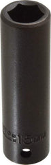 Proto - 1/2" Drive 15mm Deep Impact Socket - 6 Points, 3-1/4" OAL - Exact Tool & Supply