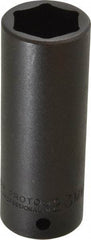 Proto - 1/2" Drive 23mm Deep Impact Socket - 6 Points, 3-1/2" OAL - Exact Tool & Supply