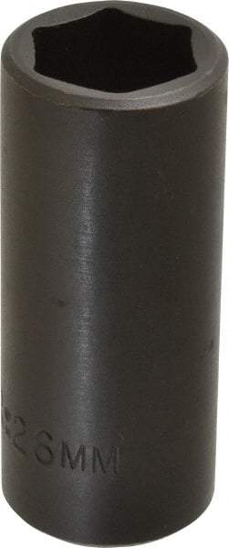 Proto - 1/2" Drive 26mm Deep Impact Socket - 6 Points, 3-1/2" OAL - Exact Tool & Supply