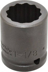 Proto - 3/4" Drive 1-1/8" Standard Impact Socket - 12 Points, 2-3/16" OAL - Exact Tool & Supply