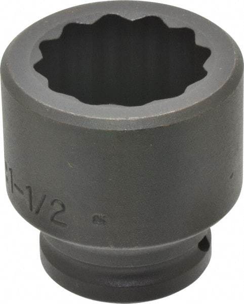 Proto - 3/4" Drive 1-1/2" Standard Impact Socket - 12 Points, 2-3/8" OAL - Exact Tool & Supply