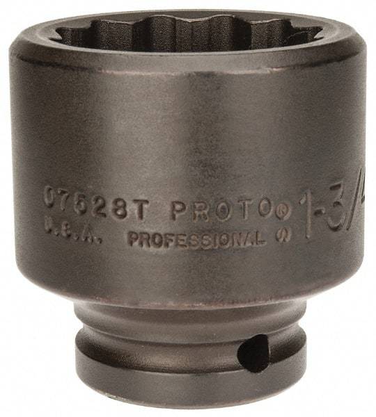Proto - 3/4" Drive 1-3/4" Standard Impact Socket - 12 Points, 2-5/8" OAL - Exact Tool & Supply