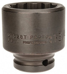 Proto - 3/4" Drive 1-3/4" Standard Impact Socket - 12 Points, 2-5/8" OAL - Exact Tool & Supply