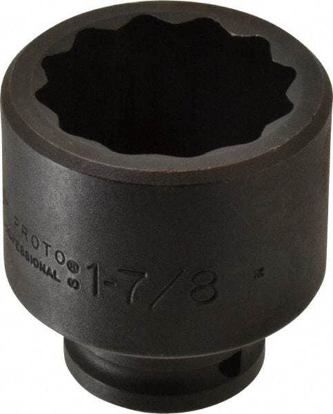 Proto - 3/4" Drive 1-7/8" Standard Impact Socket - 12 Points, 2-13/16" OAL - Exact Tool & Supply