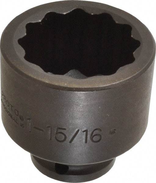 Proto - 3/4" Drive 1-15/16" Standard Impact Socket - 12 Points, 2-13/16" OAL - Exact Tool & Supply