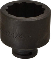 Proto - 3/4" Drive 2-1/4" Standard Impact Socket - 12 Points, 3-1/4" OAL - Exact Tool & Supply