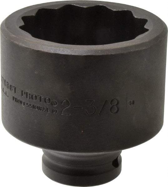 Proto - 3/4" Drive 2-3/8" Standard Impact Socket - 12 Points, 3-3/8" OAL - Exact Tool & Supply