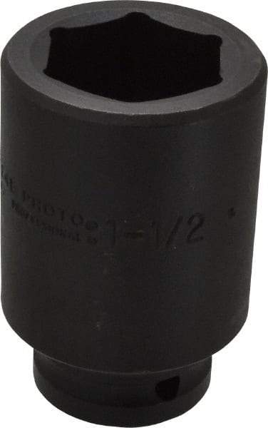 Proto - 3/4" Drive 1-1/2" Deep Impact Socket - 6 Points, 3-1/2" OAL - Exact Tool & Supply