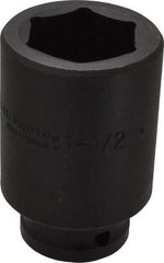 Proto - 3/4" Drive 1-1/2" Deep Impact Socket - 6 Points, 3-1/2" OAL - Exact Tool & Supply