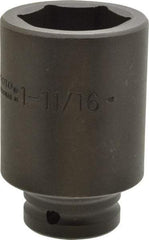 Proto - 3/4" Drive 1-11/16" Deep Impact Socket - 6 Points, 3-7/8" OAL - Exact Tool & Supply