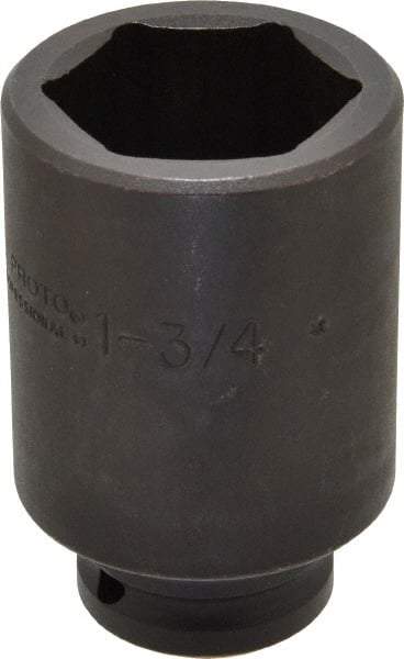 Proto - 3/4" Drive 1-3/4" Deep Impact Socket - 6 Points, 3-7/8" OAL - Exact Tool & Supply