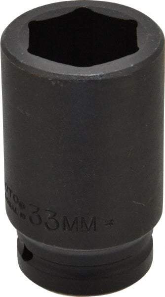 Proto - 3/4" Drive 33mm Deep Impact Socket - 6 Points, 3-1/4" OAL - Exact Tool & Supply
